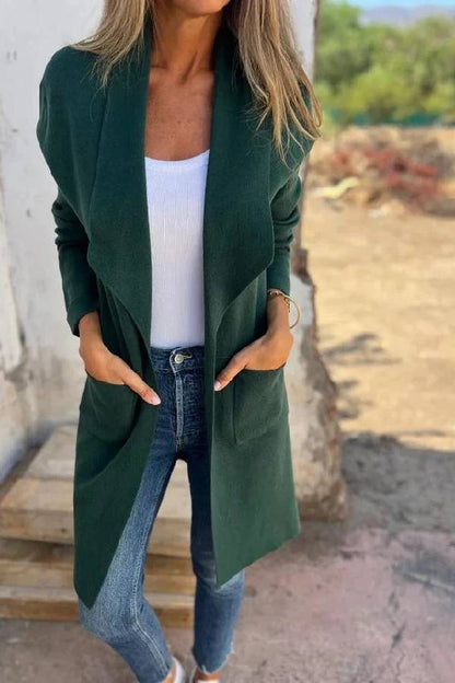 Versatile mid-length cardigan jacket