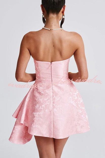 Jacquard Elegant Off-shoulder Backless Fitted Mini Dress