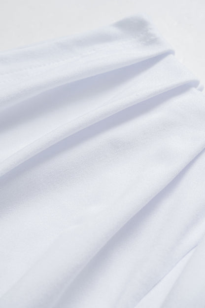 Sloid Ruched One Shoulder T-Shirt