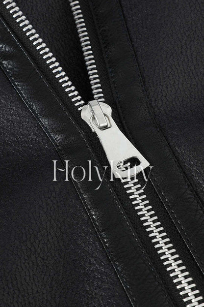 Faux Shearling Leather Vest