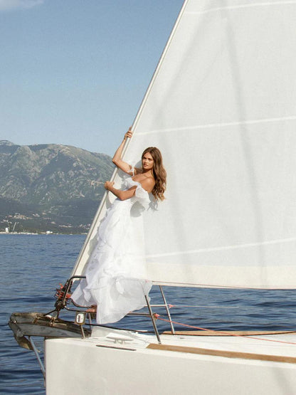 Off - Shoulder Ruffle Gown