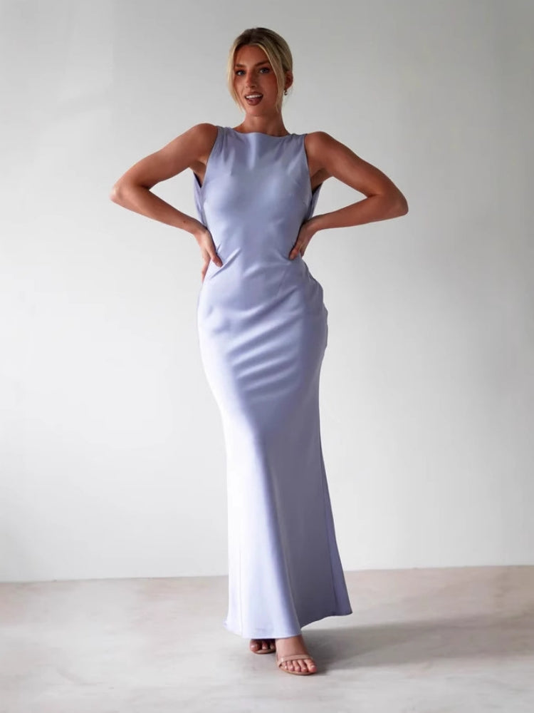 Solid Slim Sleeveless Dress