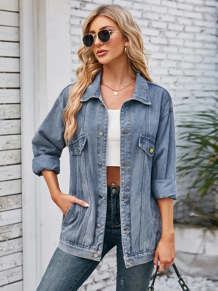 Women__ Fall Loose-Fit Denim Jacket
