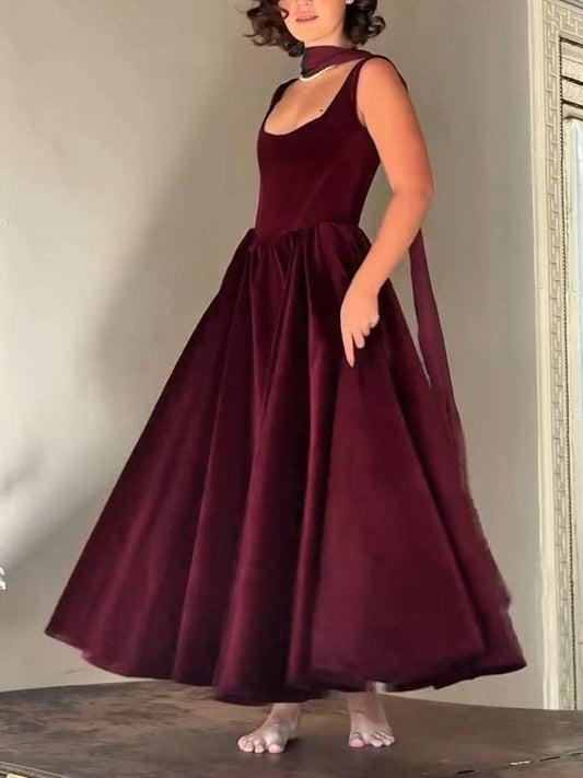 Velvet Scarf Design Sling Dress