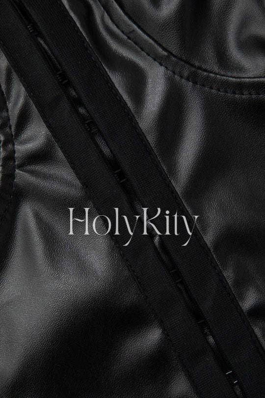 Faux Leather Tube Top