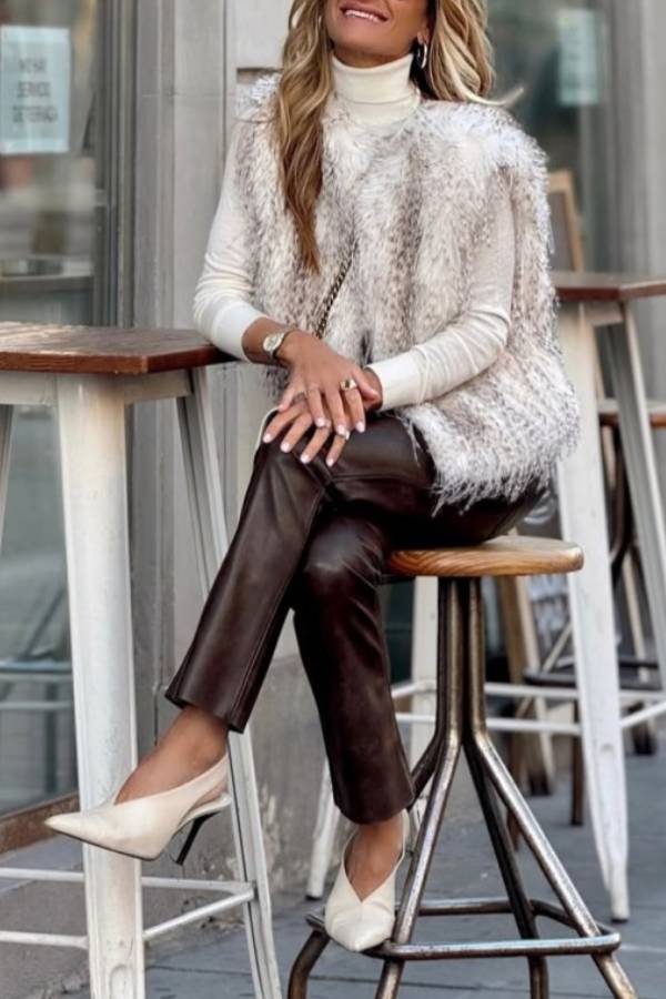 Chaleco de piel moteada 