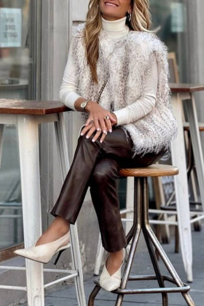 Chaleco de piel moteada 