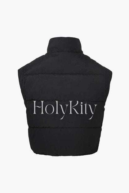 Stand Collar Zip Up Puffer Vest