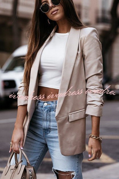 Don't Rush It Street Style PU Blazer Jacket