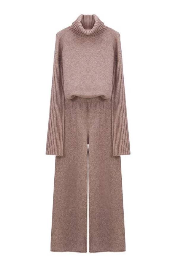 Turtleneck Size Split Sweater Suits