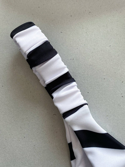 Three-Dimensional Flower Striped Bikini Two-Piece Set