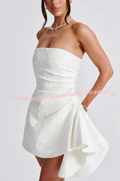 Jacquard Elegant Off-shoulder Backless Fitted Mini Dress