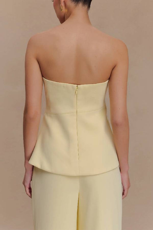 Strapless Suiting Top