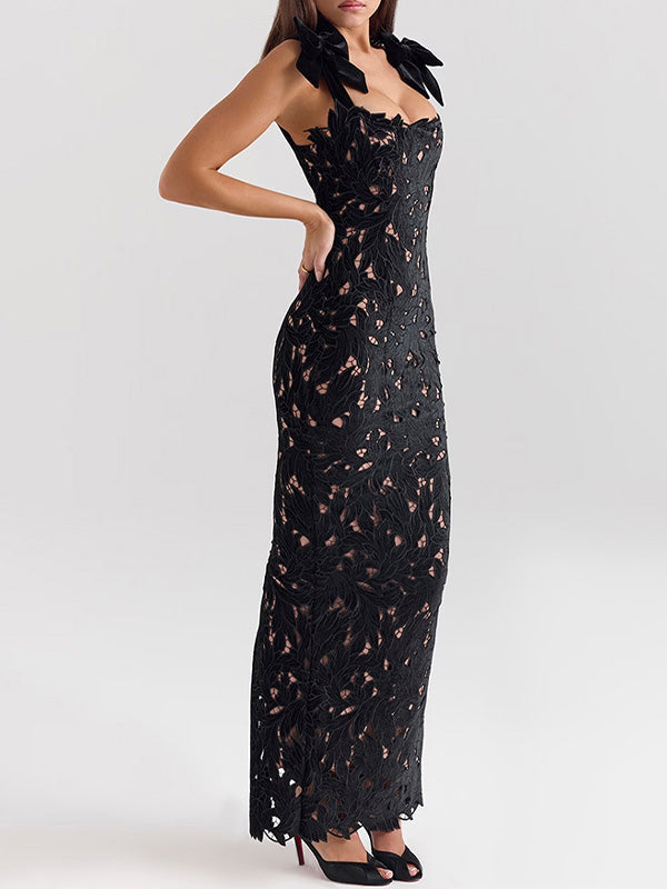 Stylish Elegant Bow Split Dress