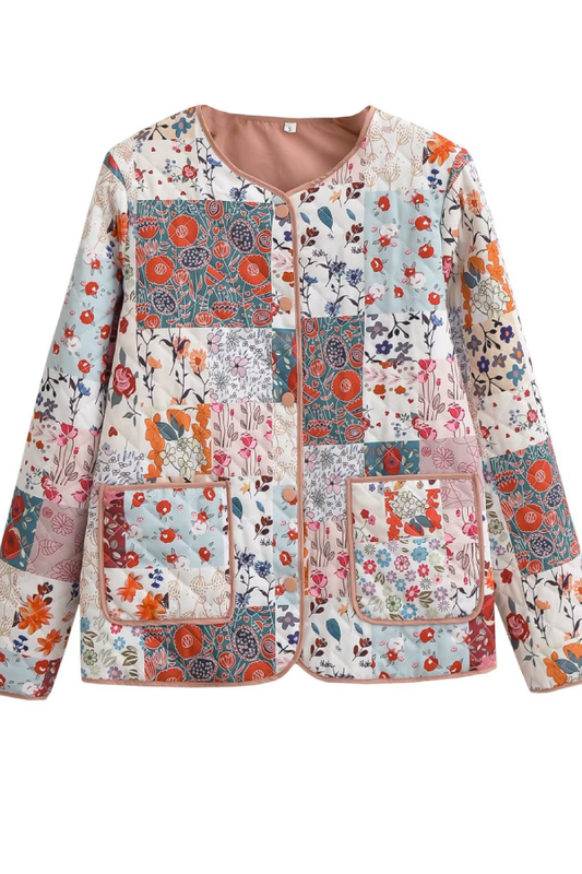 Printed Cotton Jacket + Vest + Skirt Set