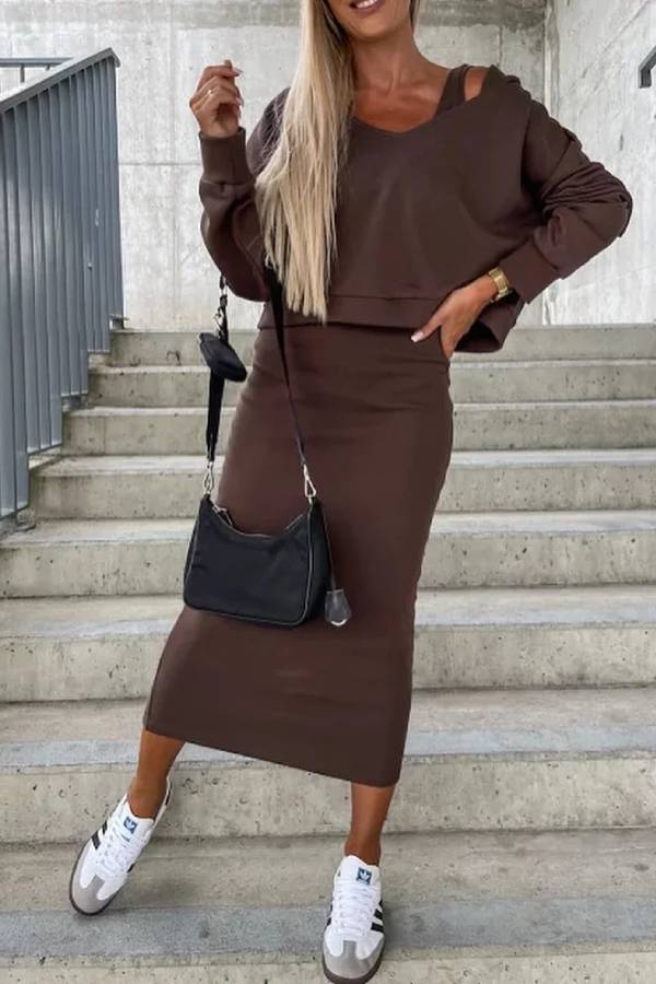 Sundress V-neck Hoodie Set