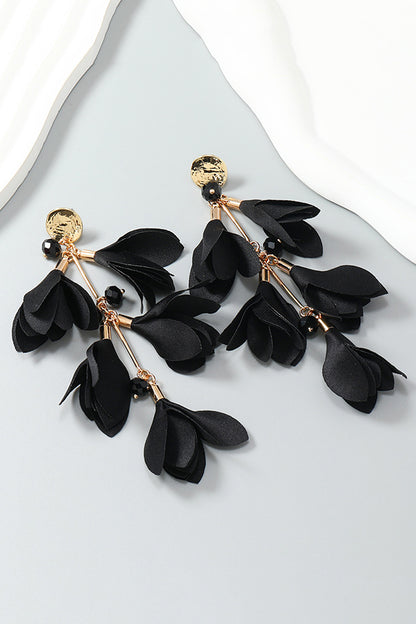 Pendientes con borlas de flores bohemias 