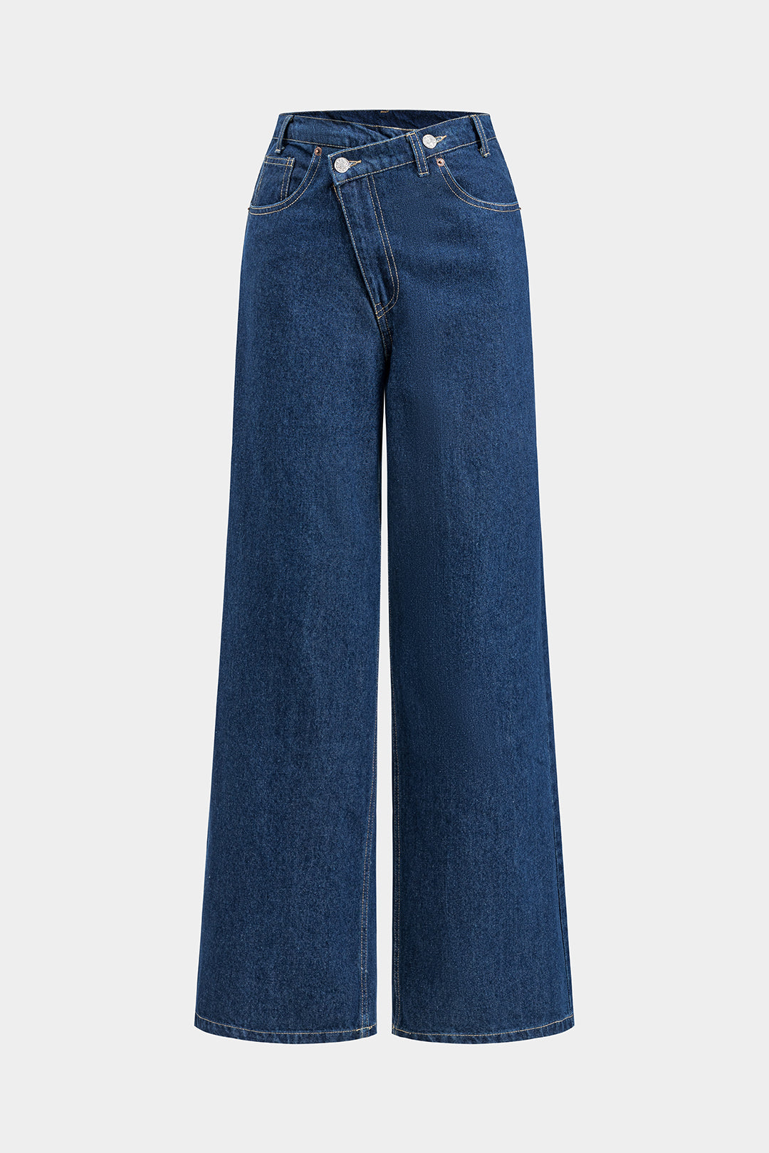 Button Wide-Leg Jeans