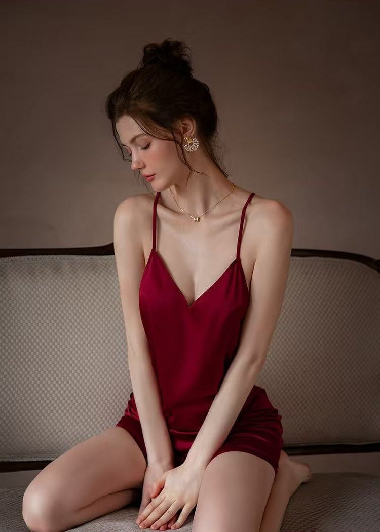 Scarlet Whisper - Backless Satin Nightdress