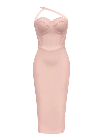 Minimalist One-Shoulder Bodycon Dress