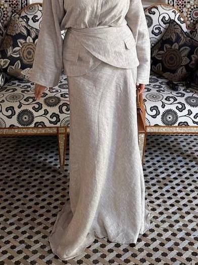 Minimalist Shirt And Skirt Suit