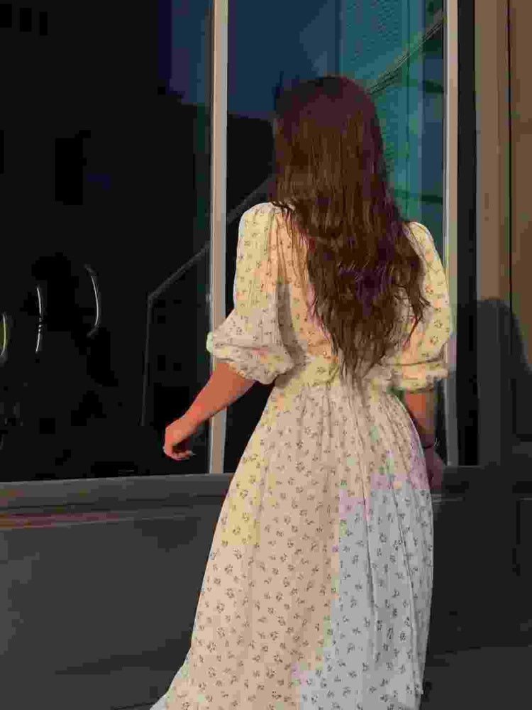 Vintage Inspired Tea Maxi  Dress