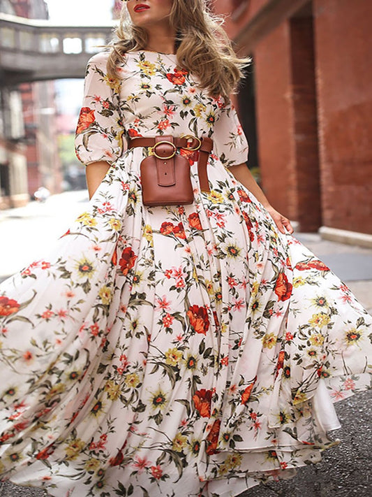Bohemian Flowy Printed  Maxi Dress