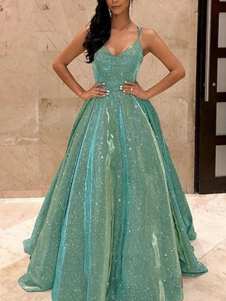 Glittering Ball Gown Maxi Dress