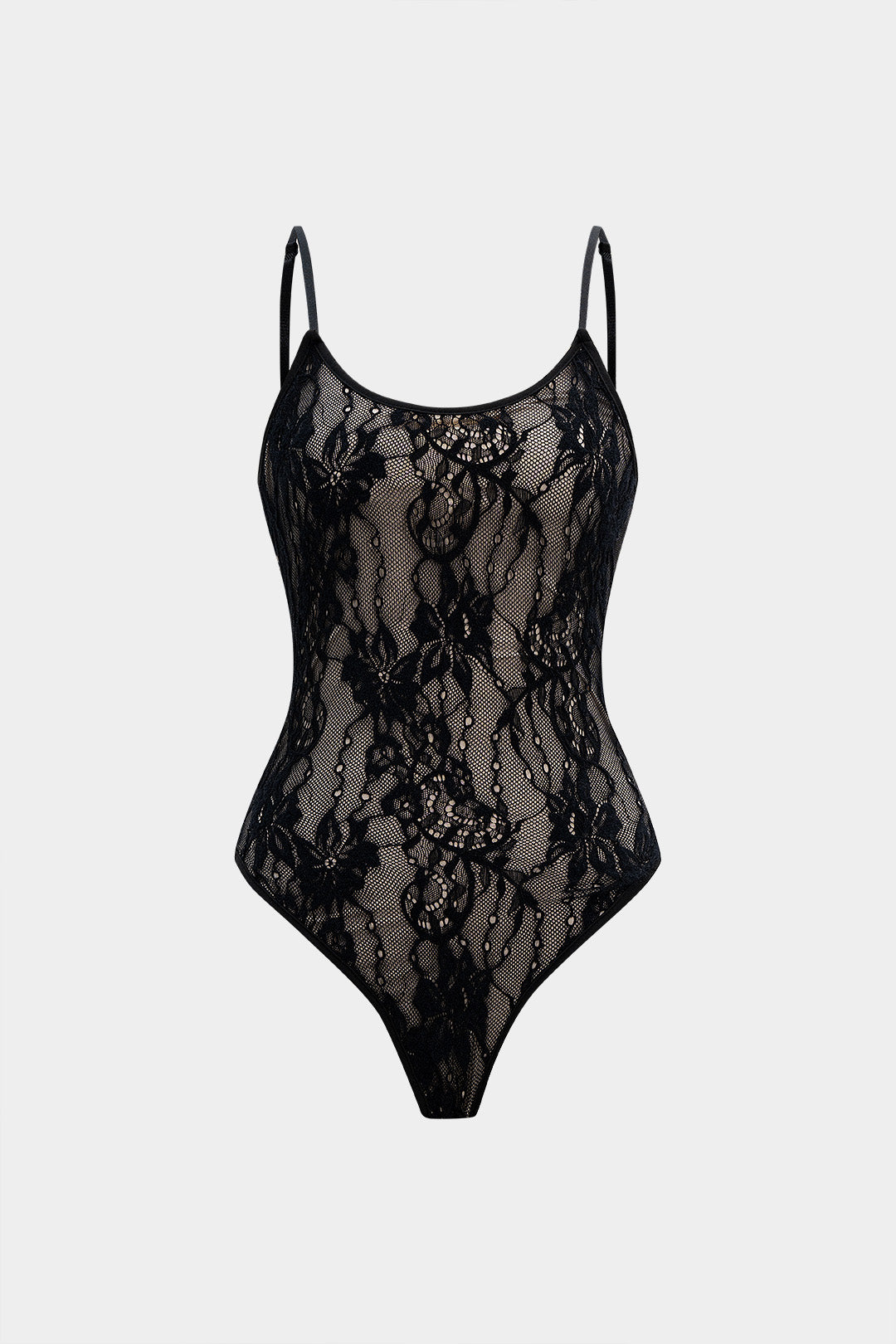 Lace Patchwork Backless Slip Sleeveless Bodysuit