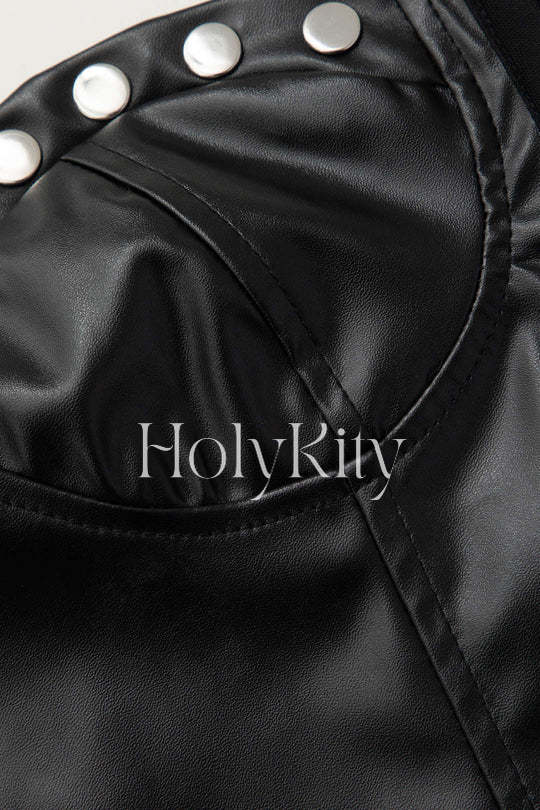 Faux Leather Tube Top