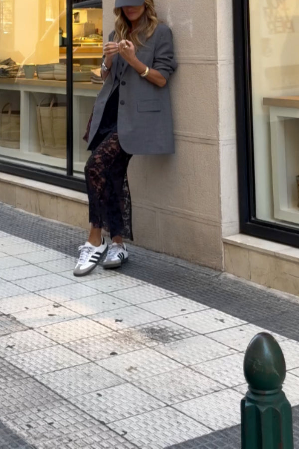 Blazer estilo boyfriend de longitud media