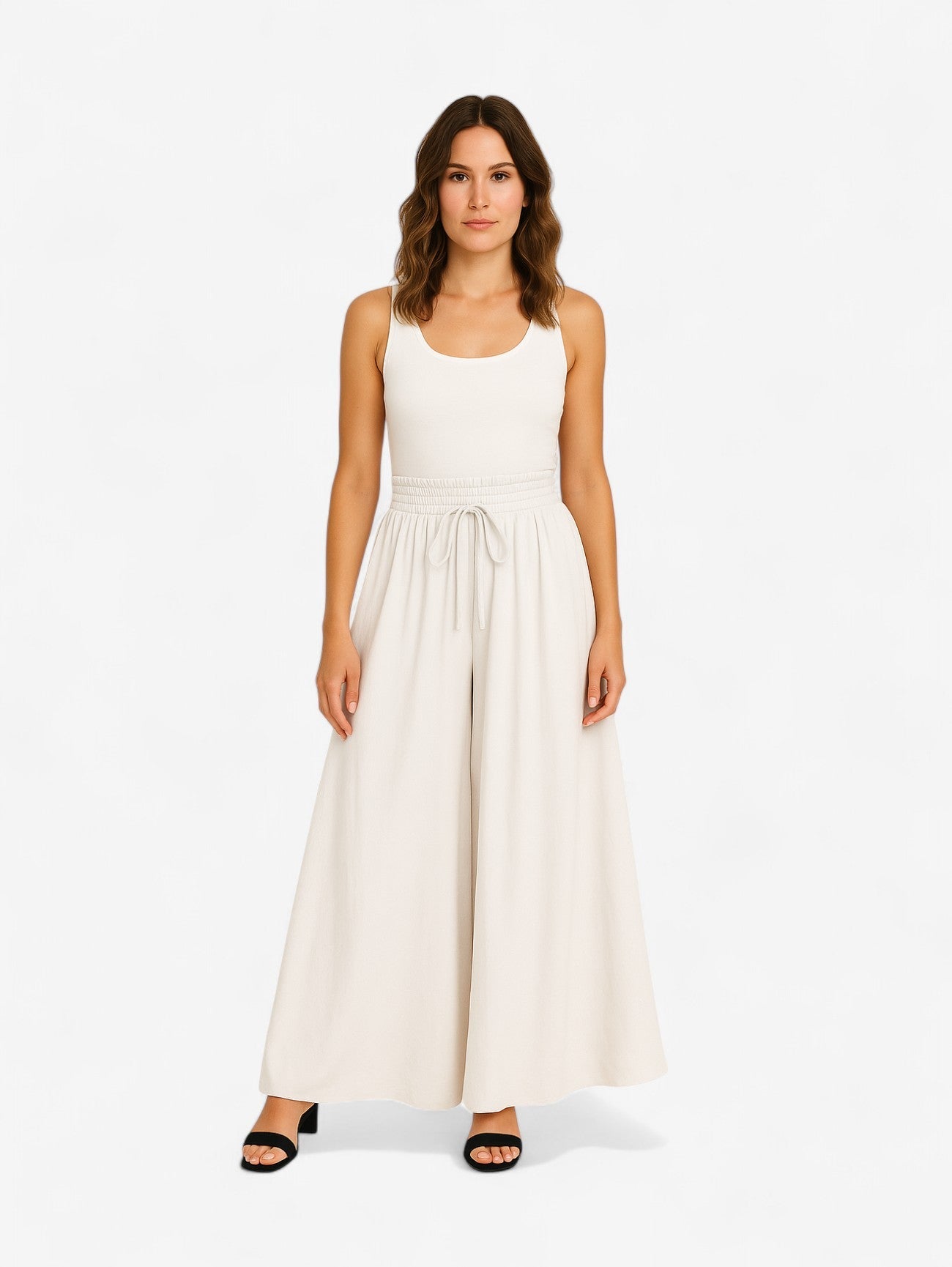 Black A-Line Maxi Skirt | Elastic Waist with Drawstring