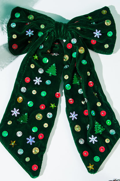 Adorno navideño de terciopelo con forma de copo de nieve para árbol de Navidad 