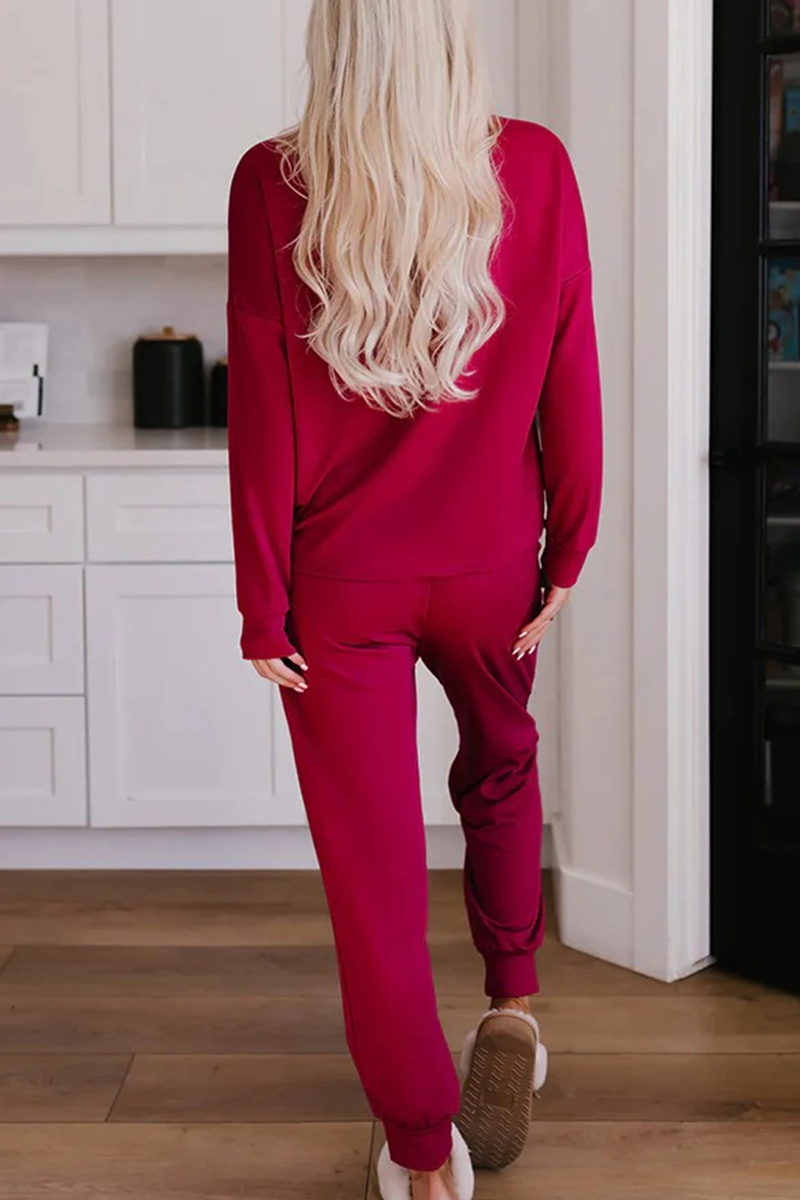 Casual Party Santa Claus Christmas Tree Candy Sequins Lace Up O Neck Long Sleeve Two Pieces