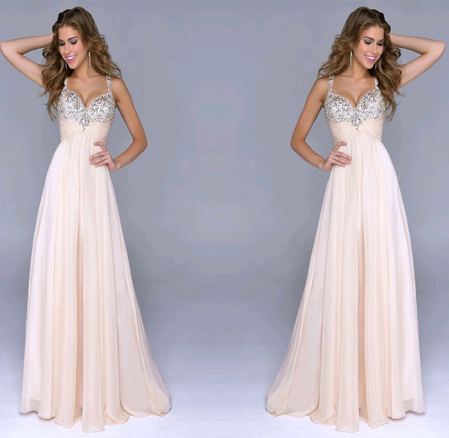 Popular Evening Dress Chiffon Sequin Sling Dress