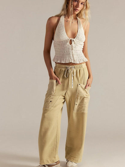 Cargo Pocket Drawstring Pants