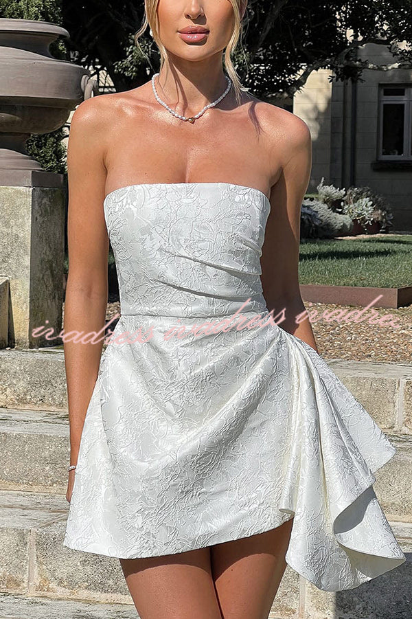 Jacquard Elegant Off-shoulder Backless Fitted Mini Dress