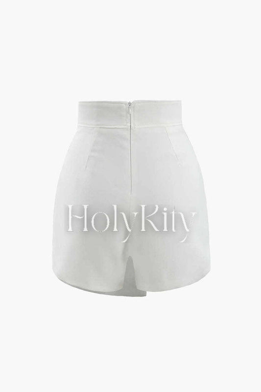 Asymmetric Wrap Tailored Shorts