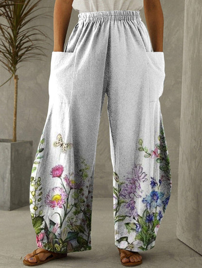 Street Oil Painting High Waist Wide Leg Pants
