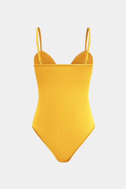 Bustier Slip Bodysuit And Fringe Tie Front Wide Leg Trousers Set