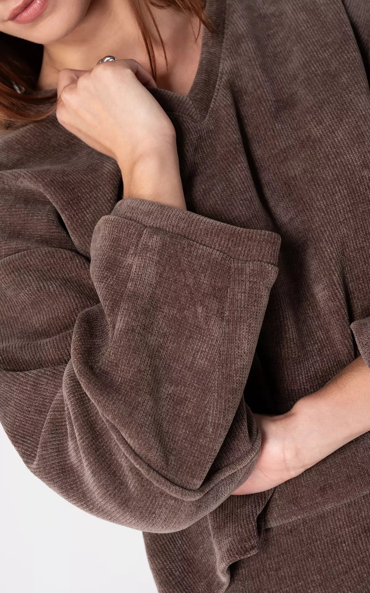 Nocturne Knit Mini Dress Set | V-Neck Sweater & Skirt | Soft Blended Yarn