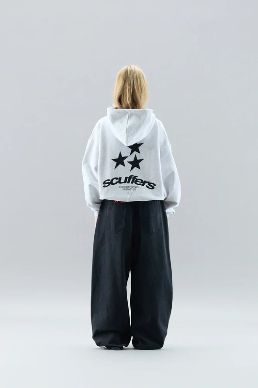 Triple Stars Hoodie - WHITE