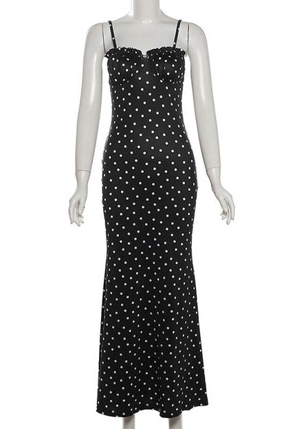 Moonlit Polka Dot Maxi Dress