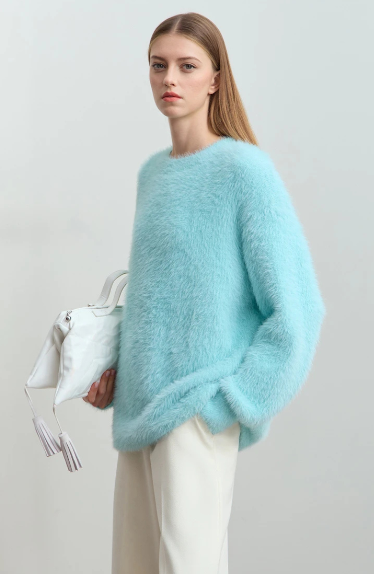 Maison Fuzzy Knit Sweater | Relaxed Fit | Soft Texture