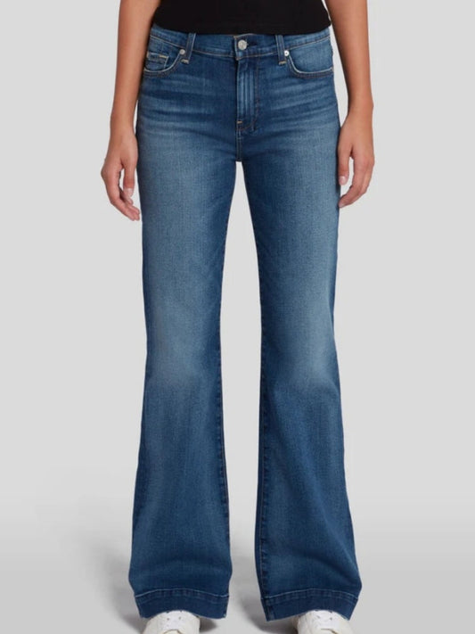 Stretchy Mid Rise Flare Jeans