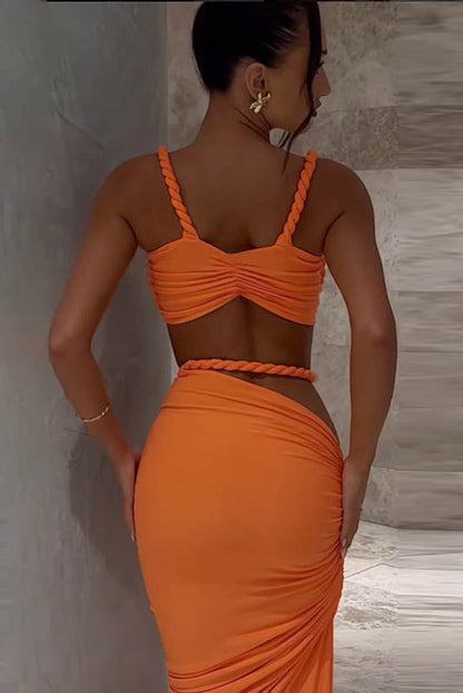 Sea Breeze Halter Bikini & Skirt Set