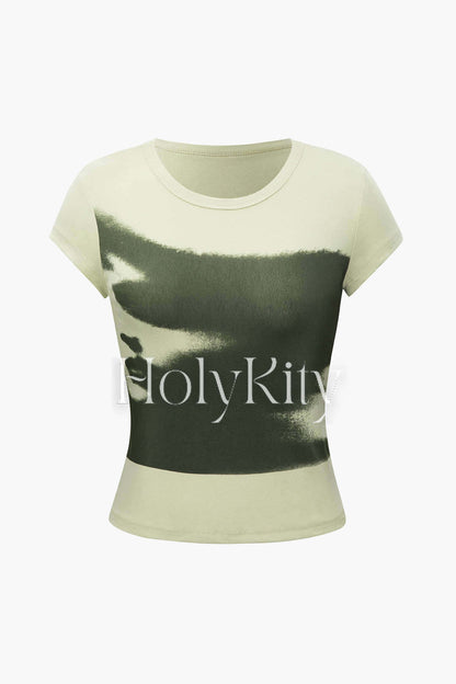 Abstract Graphic Round Neck T-Shirt