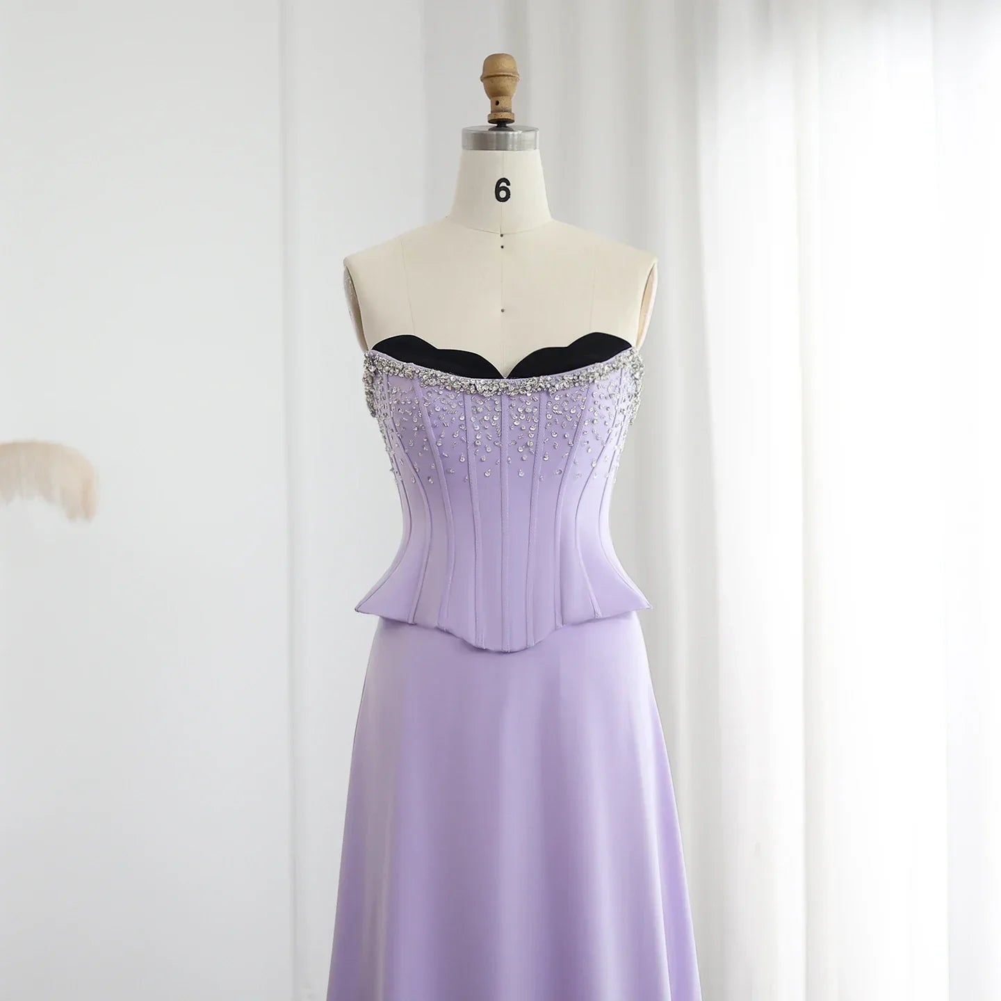 Lilac Corset Satin Evening Dress