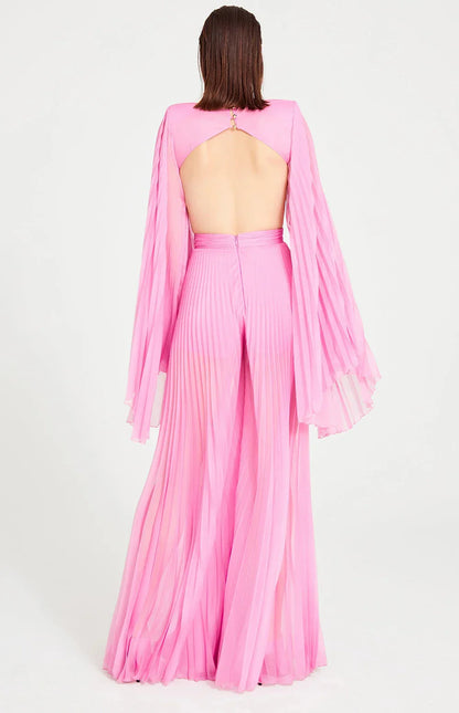 Pink 3D Floral Maxi Dress