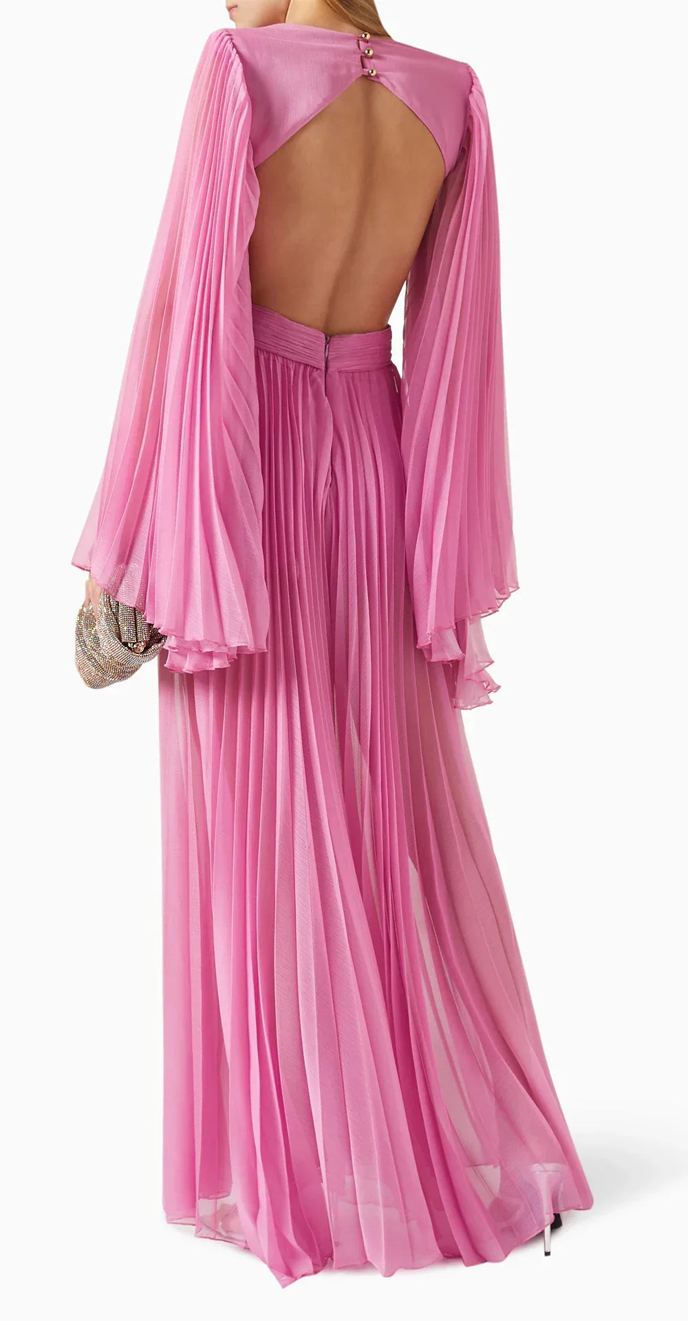 Pink 3D Floral Maxi Dress